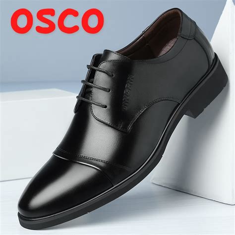 Osco Autumn Winter New Breathable Business Dress Shoes Mens Split