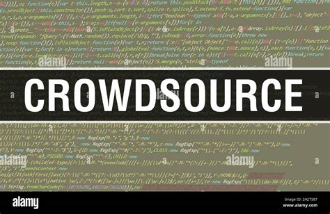 Crowdsource Text Written On Programming Code Abstract Technology