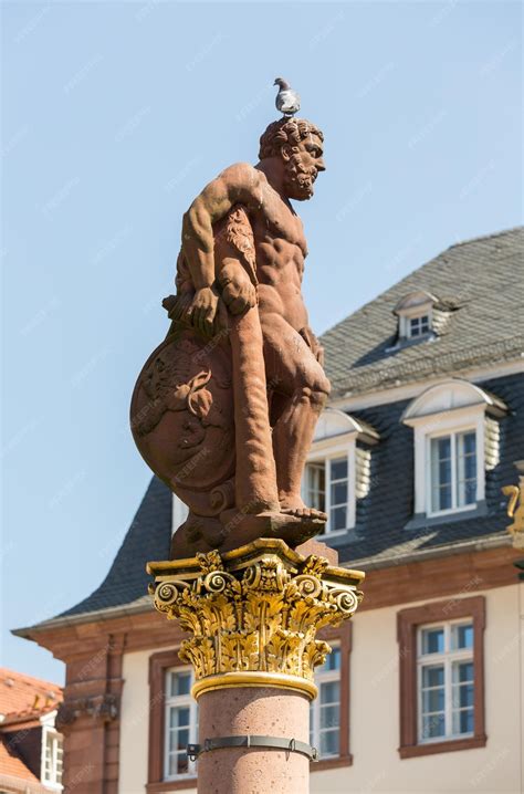 Premium Photo Statue Of Hercules In Market Square Heidelberg Germany