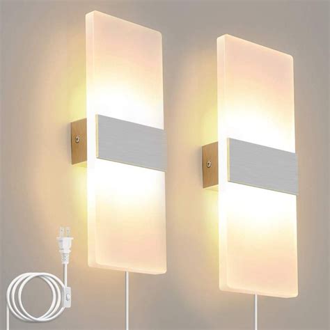 Bjour Modern Wall Sconce 12w Up Down Plug In Led Wall Lamp