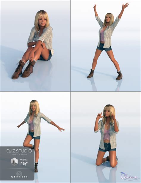 Loveliness Poses For Haley And Genesis 3 Females Daz 3d