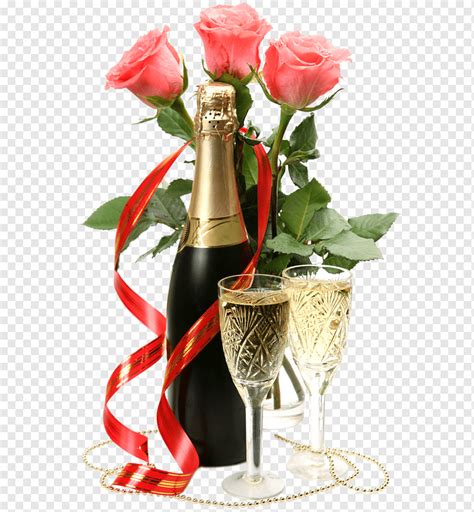бокал с бутылкой вина шампанское роза шампанского Бокал для вина искусственный цветок