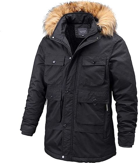Soluo Men S Insulated Winter Coat Thicken Warm Puffer Jacket With Detachable Hood Ski Snowjacket