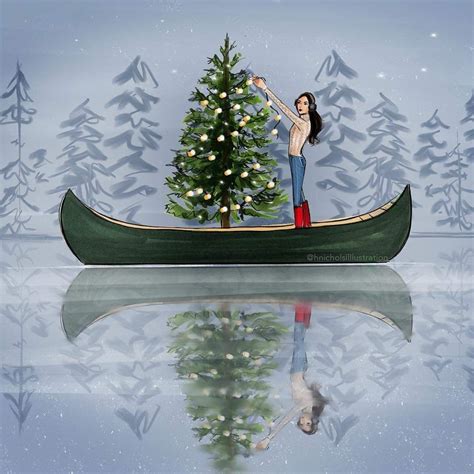 Holly Nichols Illustration Christmas Tree Art Merry Little Christmas