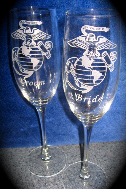 Personalized Engraved Military Champagne Flutes Toasting Flutes
