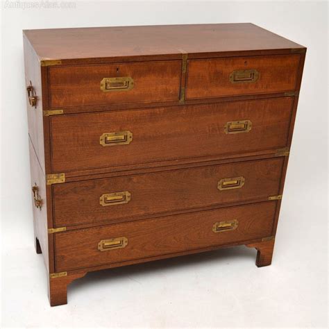 Antique Campaign Style Mahogany Chest Of Drawers Antiques Atlas