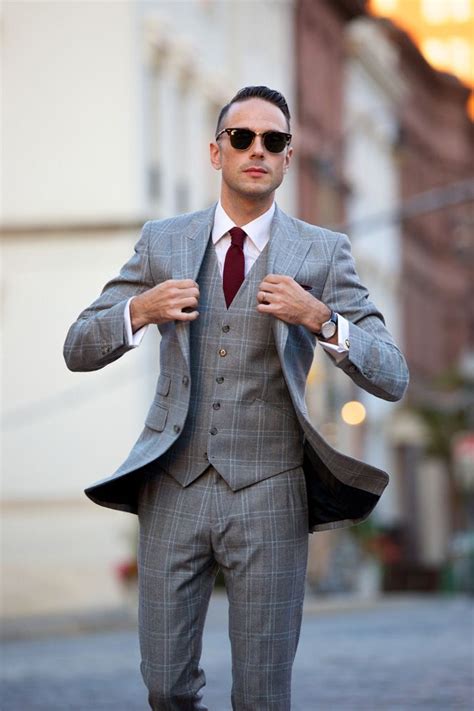 the grey plaid three piece suit he spoke style gentleman mode gentleman style gentleman