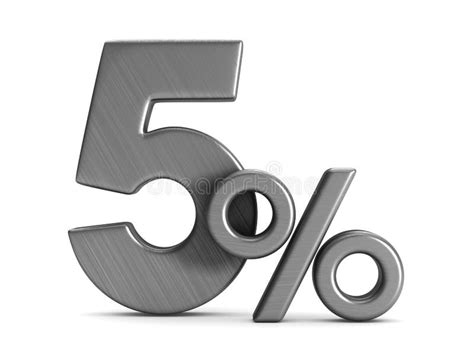 Five Percent Symbol Isolated On White Background Stock Illustration