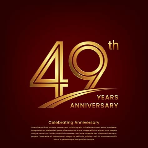 Premium Vector 49th Anniversary Logo With Double Line Concept Design