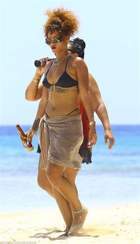 Rihanna Shows Off Her Beach Body In Cut Out Bikini In Barbados Daily