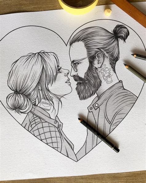 Couple Drawing Template