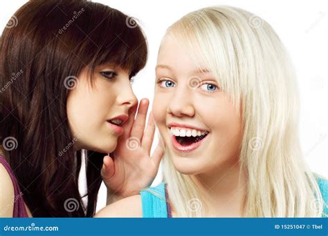 Two Girls Whispering Stock Image Image Of Beautiful 15251047