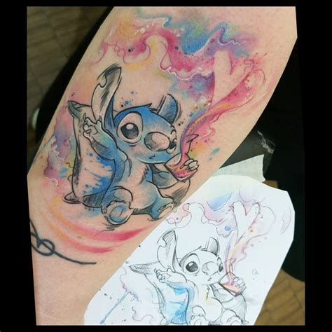 Stitch Disney Watercolor Tattoo Disney Tattoos Disney Watercolor