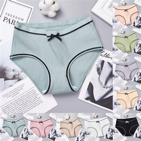 Women Cotton Underwear Seamless Panties Sexy Mid Waist Panty Female Breathable Solid Underpants