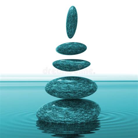 Spa Stones Means Balance Tranquility And Calmness Stock Illustration