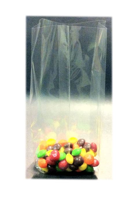 100x Clear Flat Cellocellophane Treat Bag 4 X 8 Inch 1
