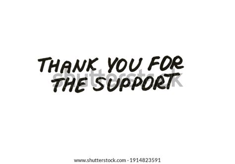Thank You Support Handwritten Message On Stock Illustration 1914823591