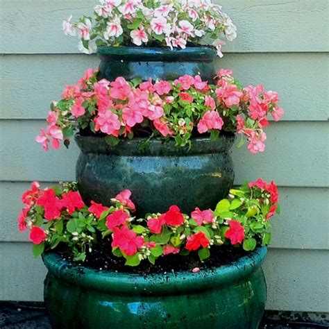 Stacked Flower Pot Planter Stacked Flower Pots Stacked Pots Diy