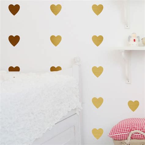 Metal Effect Confetti Hearts Wall Stickers Decoration Accesorize Wall