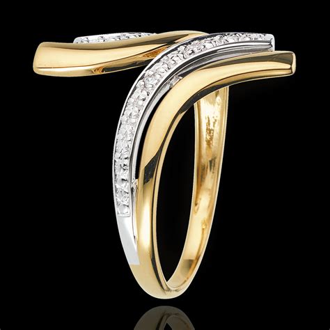 Yellow Gold Nefertiti Ring 5 Diamonds Edenly Jewellery