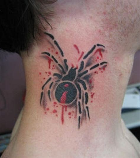 Black Widow Spider Tattoo On Neck 75 Best Black Widow Tattoos Ideas
