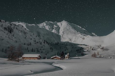 Starry Winter Night Free Photo Rawpixel