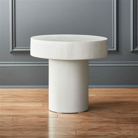 Matter ivory cement square coffee table options. shroom side table | CB2