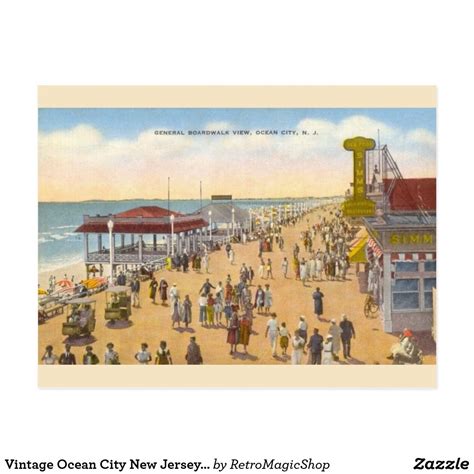 Vintage Ocean City New Jersey Boardwalk Postcard Ocean