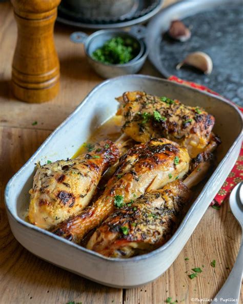 Cuisses De Poulet La Moutarde Au Miel Et Au Thym Recette En