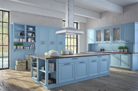 Blue is a reliable choice for kitchen cabinets. 27 Blue Kitchen Ideas (Pictures of Decor, Paint & Cabinet ...