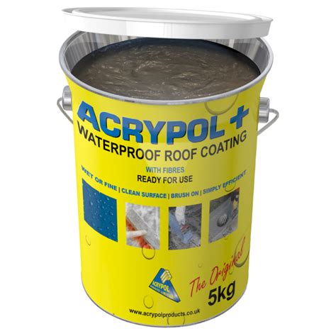 Acrypol Waterproof Roof Coating Fibre Reinforced 5kg Grey Acrypol 5 Sealants And Tools Direct