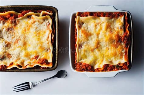 Homemade Italian Pasta Lasagna On Table Food For Lunch Stock Image