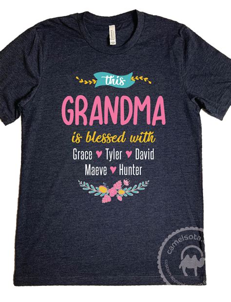 Personalized Grandma Shirts With Grandkids Names
