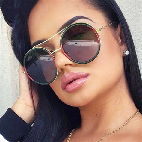 buy 2018 clear round oversized sunglasses women brand designer fashion sun