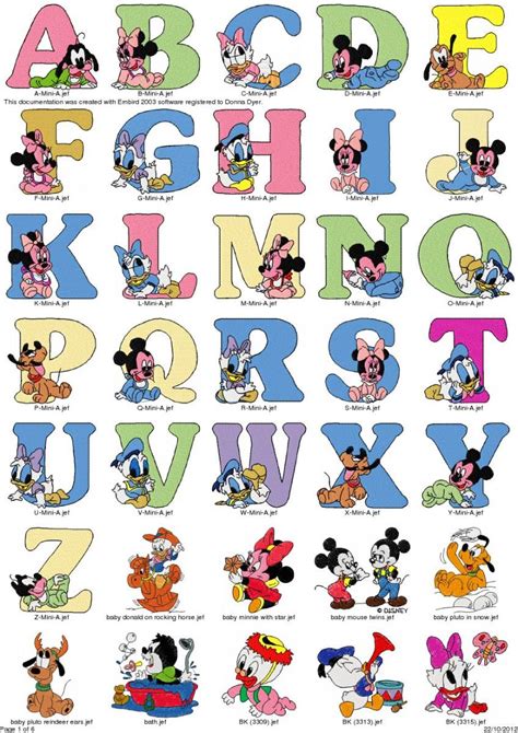 Alfabeto Disney Carteles Del Alfabeto Personajes Animacion Images