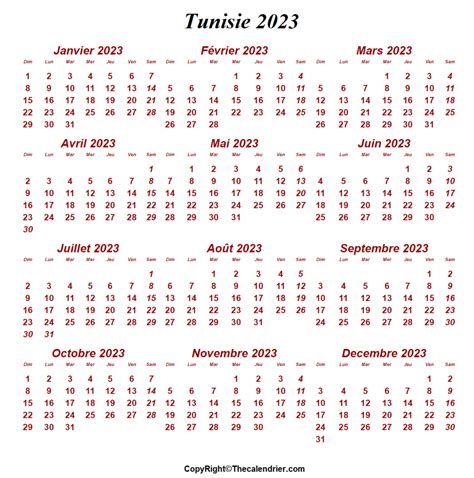 Calendrier 2023 Tunisie Avec Jours Feries The Calendrier