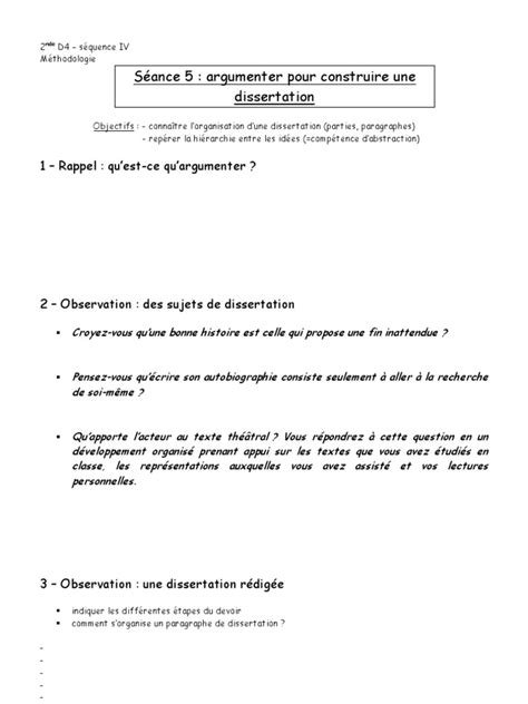 Module Introduction a La Dissertation 2nde  Romans  Fiction et