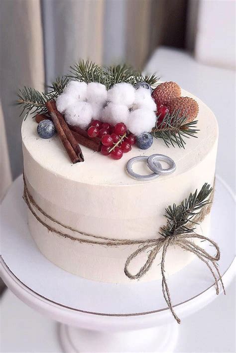 25 Winter Cakes For Your Holiday Festive Simple Winter Wedding Cake