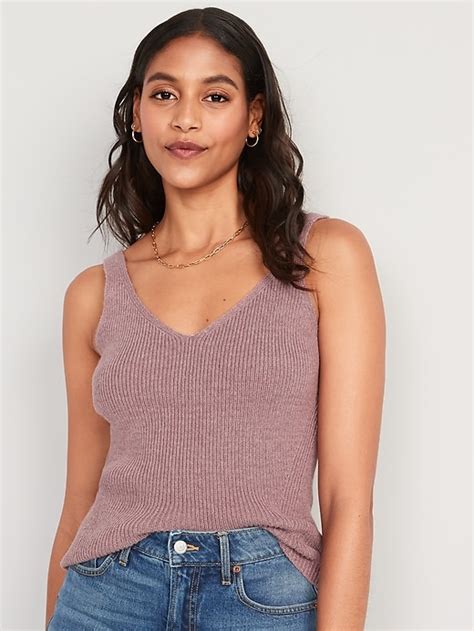 Old Navy V Neck Rib Knit Sweater Tank Top For Women