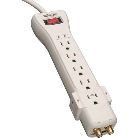 Tripp Lite Surge Protector Power Strip 120v 7 Outlet Coax 7 Cord 2160