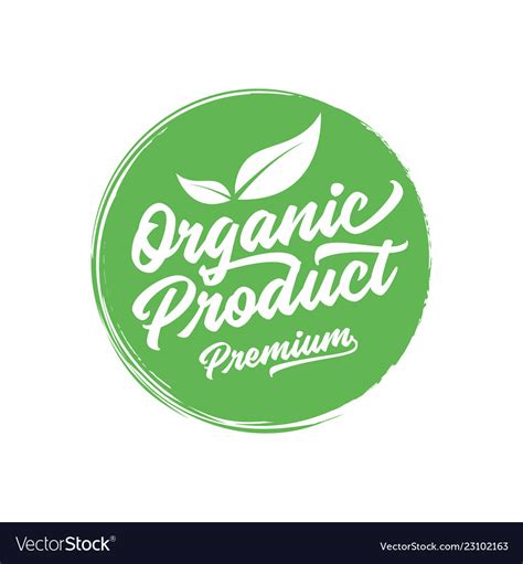 Organic Natural Product Logo Or Label Royalty Free Vector