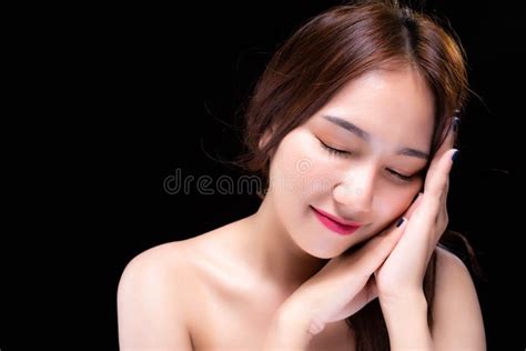 Charming Beautiful Woman Wants Telling Someone That Good Sleep O Stock