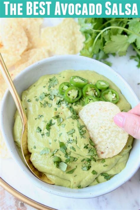 This Amazing Creamy Avocado Salsa Recipe Is Easy To Make In Just 5 Minutes Its Vegan Gluten