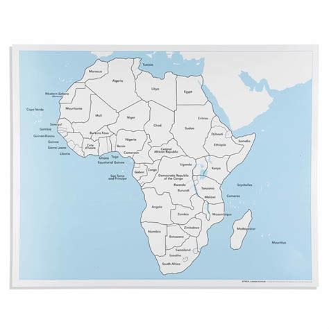 Africa Control Map Labeled Montessori Nienhuis Didactopia