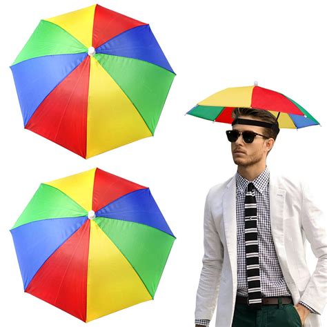 Buy Milaosk2 Pcs Head Umbrella Hats Rainbow Umbrella Hat Portable Mini