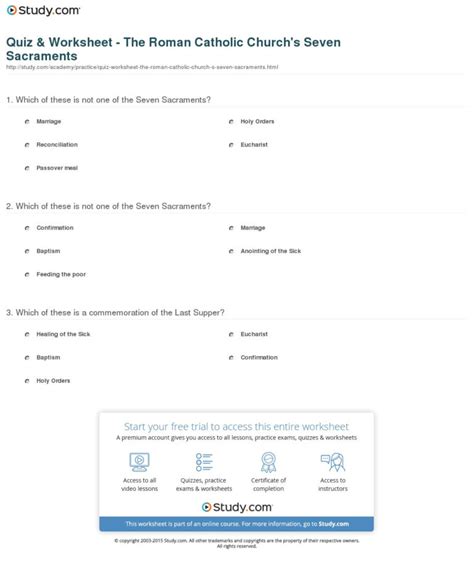 Free Printable 7 Sacraments Worksheet This Collection Of Worksheets