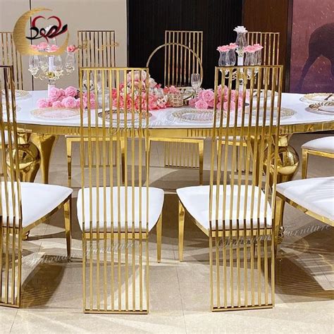 Wholesale Metal Furniture Event High Back Gold Stainless Steel Luxury