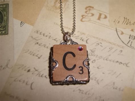 Scrabble Tile Initial Pendant Necklace By Upcycledelements On Etsy 12