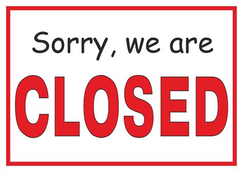 Closed Sign Printable