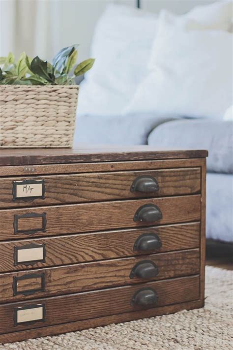 Coffee stained coffee table blueprint. Repurposed Blueprint Cabinet Coffee Table | Furniture ...